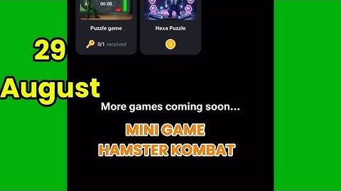 Mini Game Today 29 August Hamster Kombat How to Solve Mini Game Puzzle in Hamster Kombat (100%)Solve