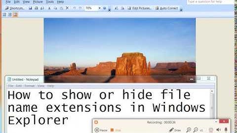 How to show or hide file extensions in windows explorer ?