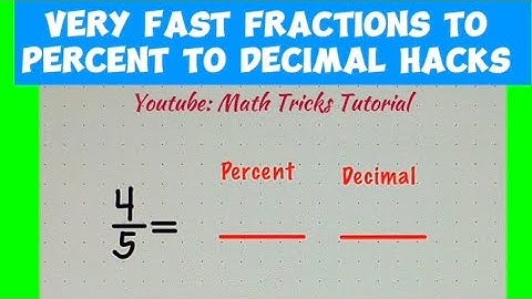 Fractions to Percent to Decimal Hacks @MathTricksTutorialVideos