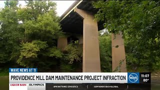 Providence Mill dam maintenance project infraction