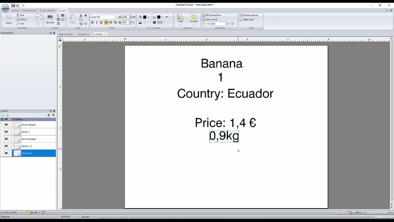 cablabel S3 tutorial: Insert an Excel file into the label