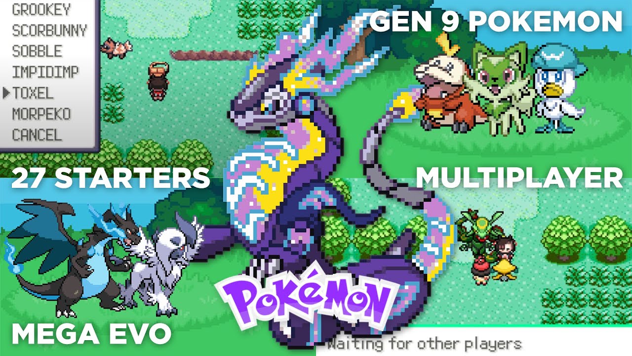 New Pokemon GBA ROM Hack with Gen 9, 27 Starters, Coop Mode, Following
