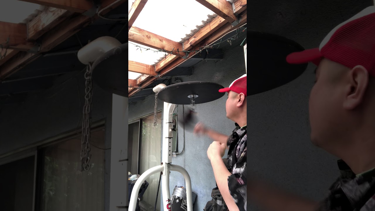 Hitting a Speed Bag and Goofing Around with Footwork