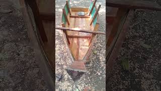 DIY  LOW COST WOOD FISHING BOAT . #shorts #fishingboat #diyboat