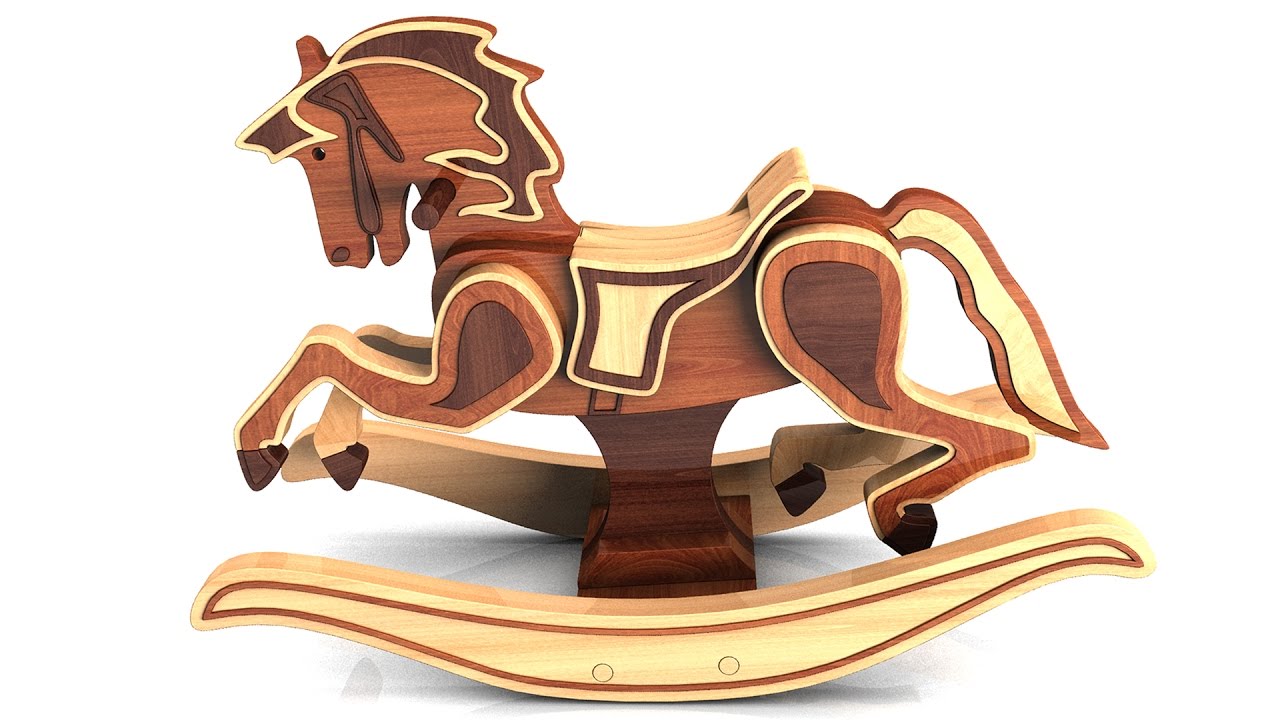 Wood Toy Plans - Antique 1901 Carousel Rocking Horse - YouTube