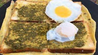 Tasty Bread Omelette with 2 Egg Dishes