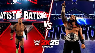 Roman reigns vs Batista in wwe 2k26 game