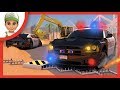 Thieves stole gold from the bank police car cartoon for kids truck engine animation cars of kid