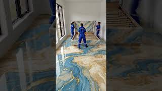 This Luxury Epoxy Floor Looks Like Real Marble! 🤯#fyp #shorts #satisfying @sstructuraldesign