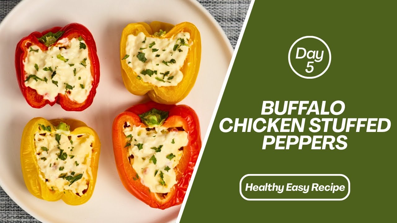 Day 5 Lunch: Buffalo Chicken Stuffed Peppers | 7-Day Slim & Nourish Meal Plan