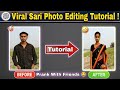 Boy to Girl Sari Photo Editing🔥| Viral Prank Tutorial 2025! 🚀 #photoediting #tutorial
