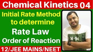 Chemical Kinetics 04 : Initial Rate Method to Determine Order of Reaction n Rate Law JEE MAINS/NEET