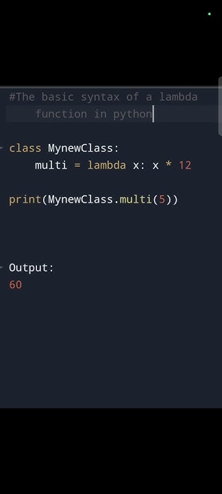 Learn Python : How to use Lambda function - YouTube