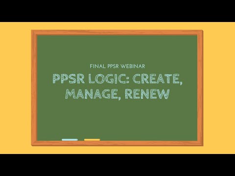 PPSR Logic: Create, Manage, Renew
