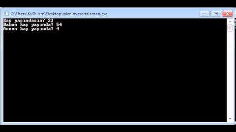 small basic aile yaş ortalamasını hesapla