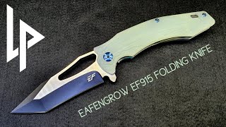 Eafengrow EF915 folding knife in D2 steel with natural G10 handles and ball bearing washers