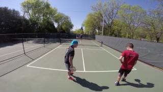 Semi Finals McConnell/N. Astbury vs Hanisch/Wong 4.5+ Owatonna Pickleball Tournament 2017