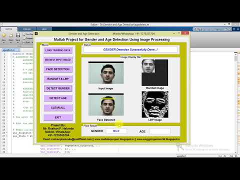 Matlab Code for Gender and Age Recognition Using Image Processing
