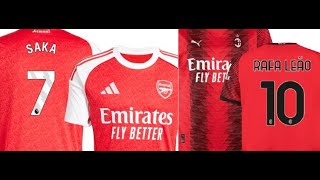Soccer Deal Shop - Milan and Arsenal Jerseys with Name and Numbers