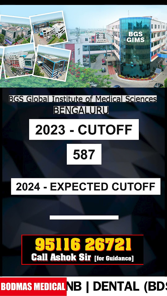 🙄BGS Global Institute of Medical Sciences Bangalore Cutoff 2024 😨👉 NEET