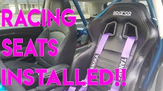 INSTALLED SPARCO SEATS INTO THE MINI COOPER!!
