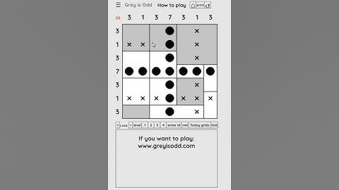 Grey is Odd - Today grids. Solution level 1 7X7 dated 03-03-2024