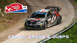 WRC Croatia Rally 2024 | Crash, spins, jumps & slides