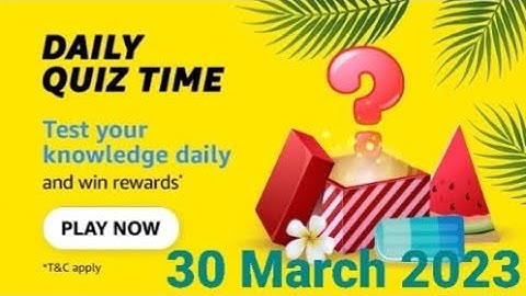 Amazon Daily Quiz Time | 30 March 2023 | ₹500 | Today Answers | Amazon Pay Balance | Answers | Win
