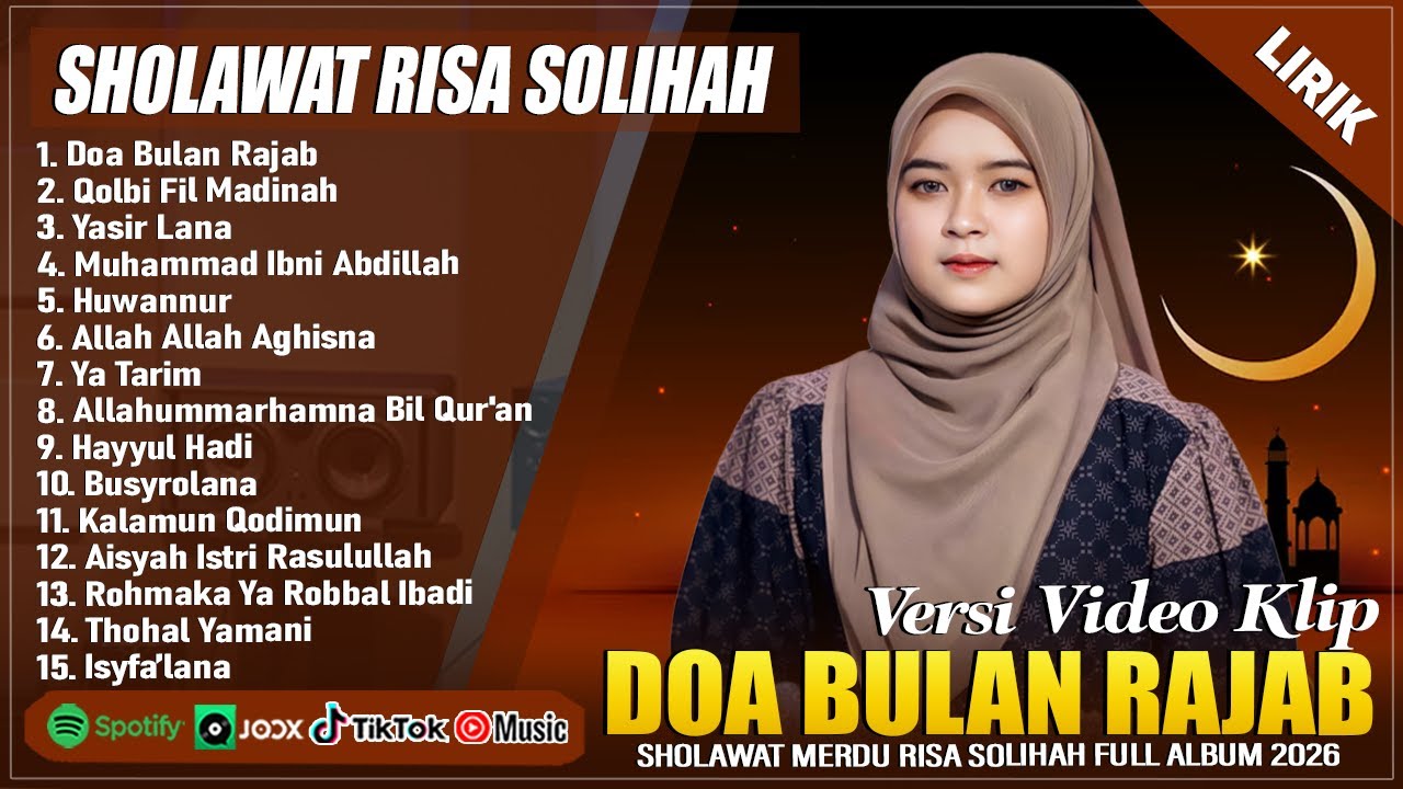 DOA BULAN RAJAB - RISA SOLIHAH FULL ALBUM (LIRIK) | QOLBI FIL MADINAH || SHOLAWAT MERDU TERBARU 2026