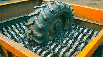 Most Giant Shredder Destroying Big Tyres! Extreme Metal Shredder Machine
