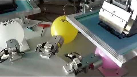 How to print on Balloon--Balloon Printing Machine  rotary type 2 Colors from China