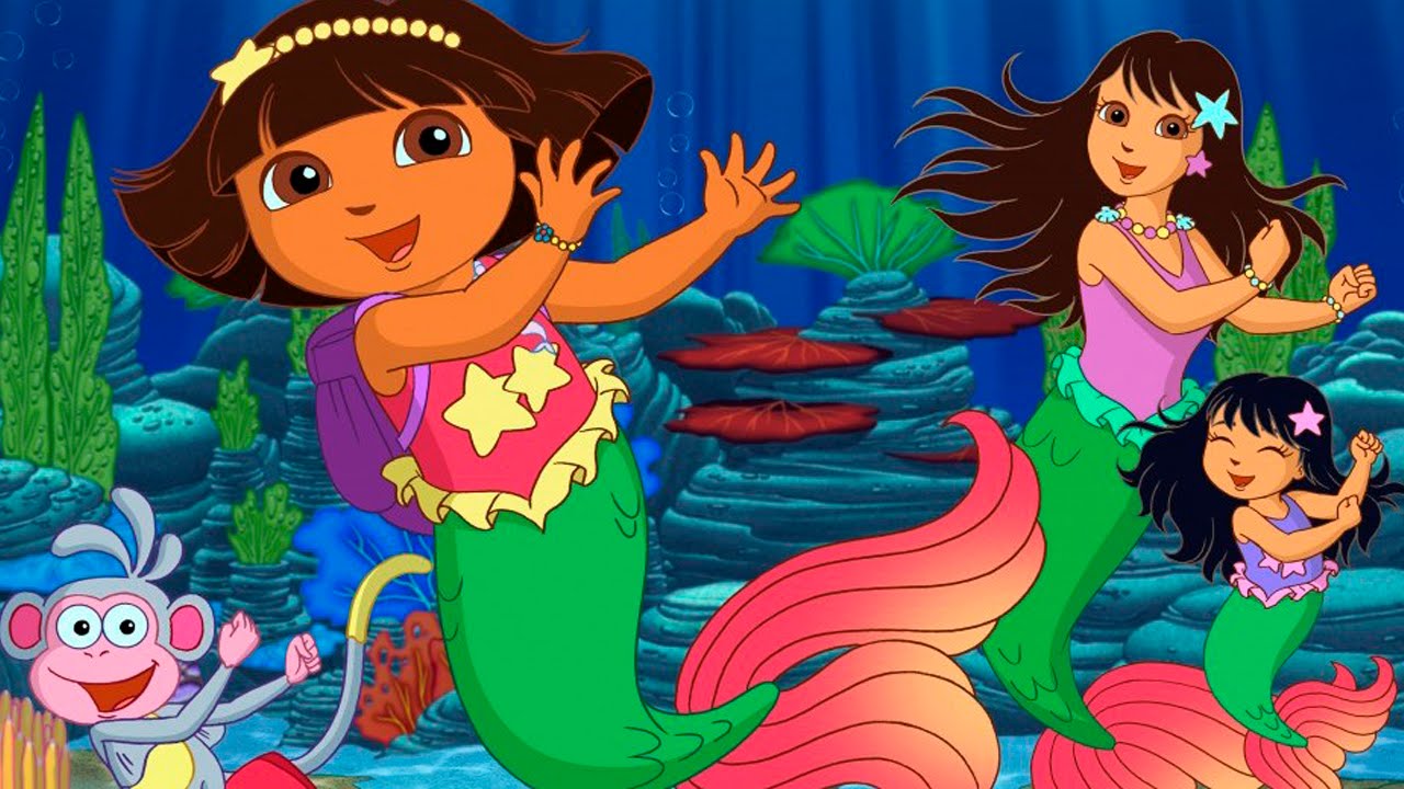 DORA THE EXPLORER - Dora's Mermaid Movie Compilation Game - Mermaid Gr...