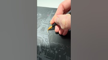 Beautiful Eiffel Tower Scratch Art 🗼🌈❤️✍️