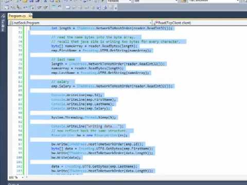 demo  java client socket connect to microsoft dot net c sharp application server