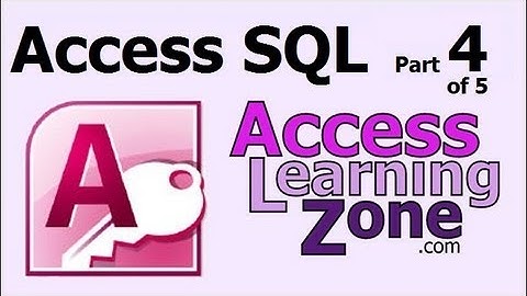 Microsoft Access SQL Part 4 of 5 - Basic SQL Components