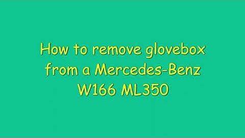 Mercedes-Benz ML350 W166 How to remove glovebox