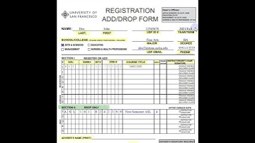 USFCA Dropping a Course Manually