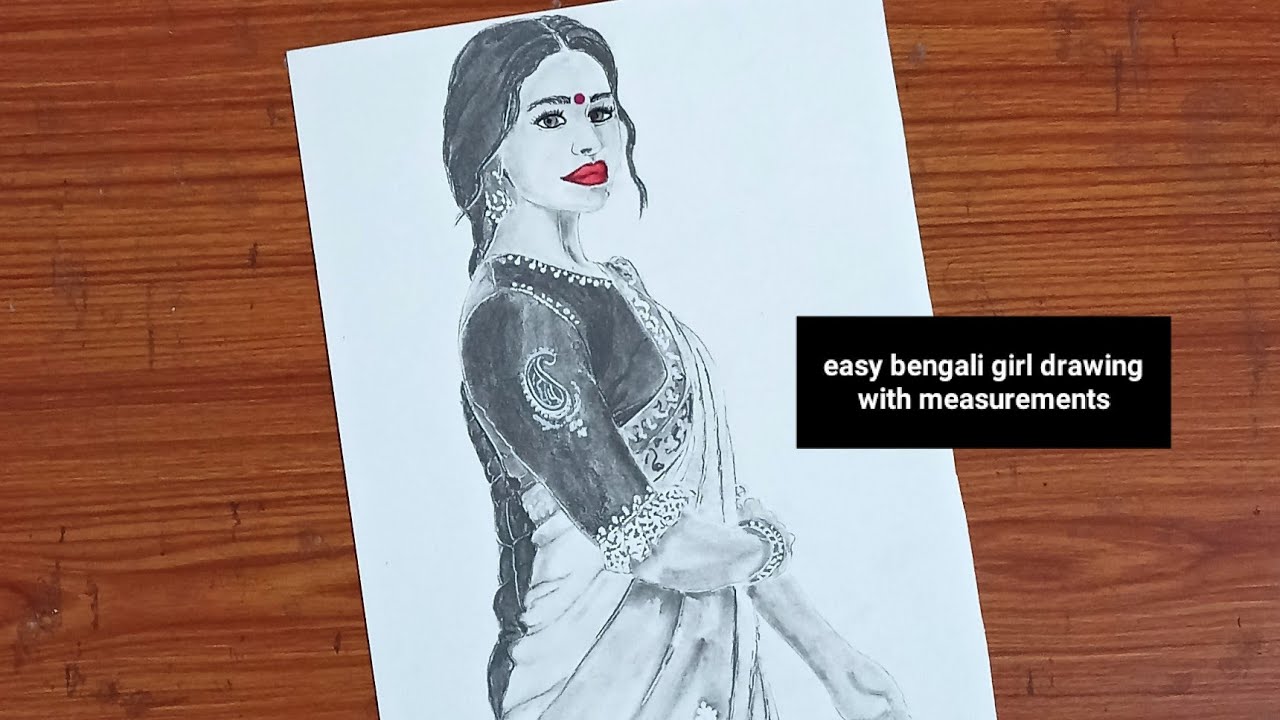 Traditional Bengali Indian Lady in Saree Painting | Geometric art prints,  Modern art canvas painting, Female art painting
