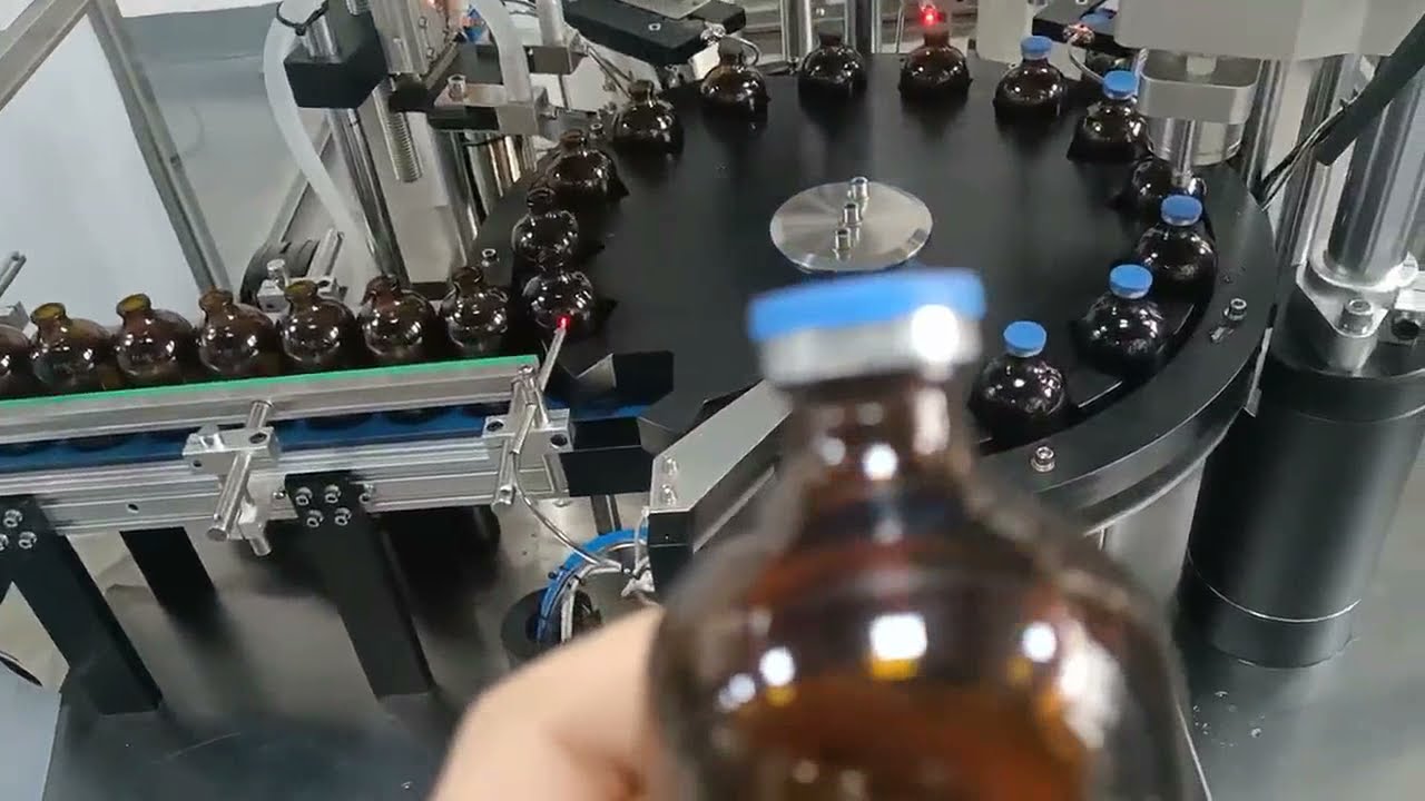 Automatic penicillin glass bottle filling crimping machine