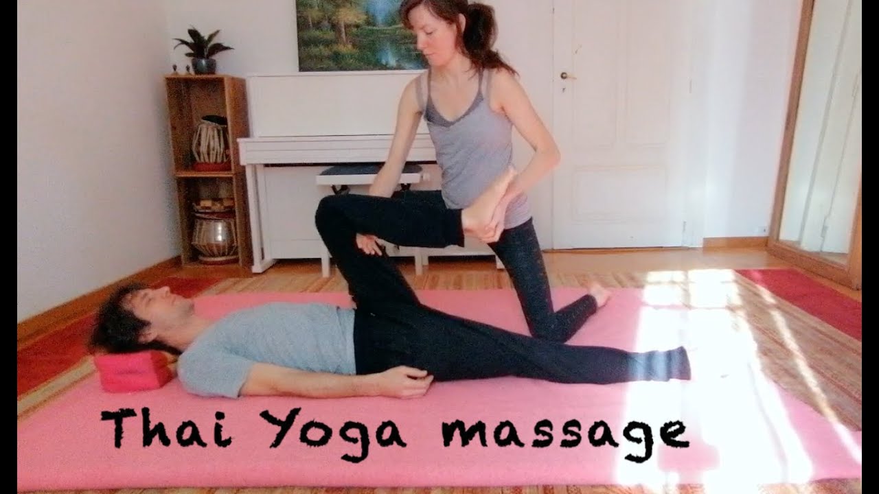 Thai yoga massage - relieve hips and lower back pain - YouTube
