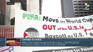 Protesters in Boston call on people to move World Cup out the country