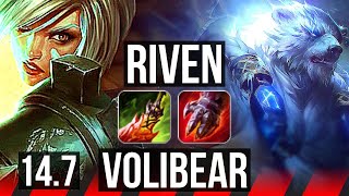 RIVEN vs VOLIBEAR (TOP) | 79% winrate, 46k DMG | EUW Master | 14.7