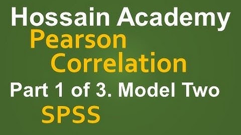 Pearson Correlation. SPSS. Model Two. Part 1 of 3