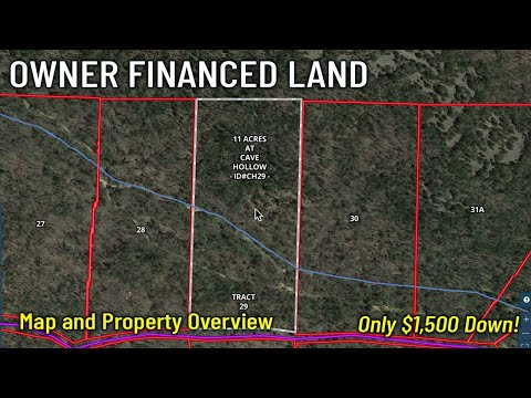 Map Overview of over 11 Acres - Only $1,500 down! Owner financed land for sale in Missouri - CH29