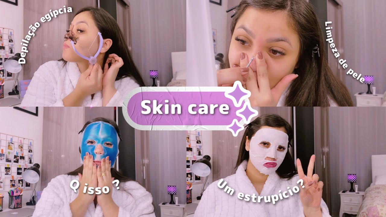 SKIN CARE DAY completão , limpeza de pele , máscara facial , depilação e + ✨ |   Thamires Lima