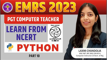 EMRS PGT CS | PYTHON | LEARN FROM NCERT | Most Imp Questions | Part 10 | EMRS PGT Computer 2023