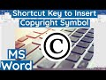 Shortcut Key to Insert Copyright Symbol in Word | How to Insert Copyright Symbol With Shortcut Key