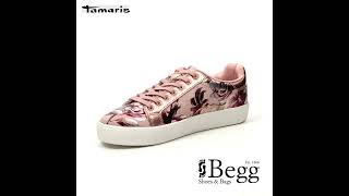 Reporter fajance backup Tamaris Marras 23774-22-678 Rose - floral trainers - YouTube