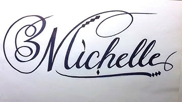 Michelle Name Signature Calligraphy Status | How to Cursive write with cut Marker #michelle