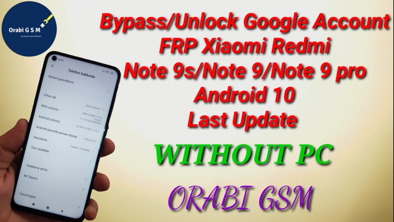 Xiaomi Redmi 9 Frp Bypass